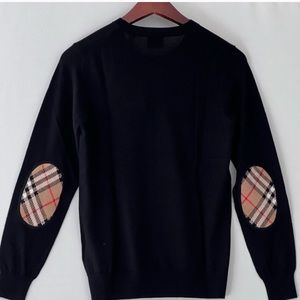Burberry elbow patch wool knit top. S